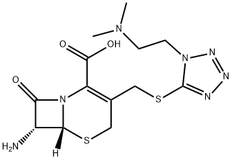 (6R,6β)-7α-アミノ-3-[[[1-[2-(ジメチルアミノ)エチル]-1H-テトラゾール-5-イル]チオ]メチル]-8-オキソ-5-チア-1-アザビシクロ[4.2.0]オクタ-2-エン-2-カルボン酸 化学構造式
