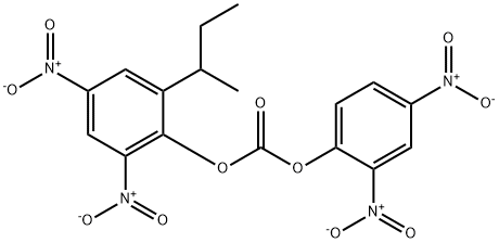 2-(ブタン-2-イル)-4,6-ジニトロフェニル 2,4-ジニトロフェニル カルボナート 化学構造式