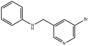 N-((5-溴吡啶-3-基)甲基)苯胺, 61686-61-1, 结构式