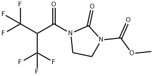2-オキソ-3-[3,3,3-トリフルオロ-1-オキソ-2-(トリフルオロメチル)プロピル]-1-イミダゾリジンカルボン酸メチル 化学構造式