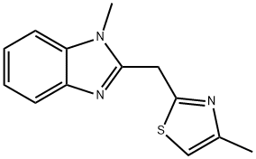 1-甲基-2-[(4-甲基-1,3-噻唑-2-基)甲基]-1H-1,3-苯并二唑, 61690-08-2, 结构式