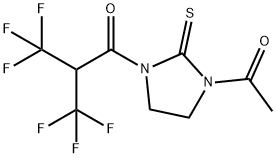 1-アセチル-3-[3,3,3-トリフルオロ-1-オキソ-2-(トリフルオロメチル)プロピル]-2-イミダゾリジンチオン 化学構造式