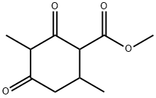 3,6-Dimethyl-2,4-dioxocyclohexane-1-carboxylic acid methyl ester Struktur