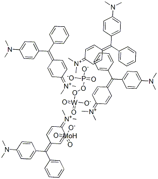 Methanaminium, N-[4-[[4-(dimethylamino)phenyl]phenylmethylene]-2,5-cyclohexadien-1-ylidene]-N-methyl-, molybdatetungstatephosphate Struktur