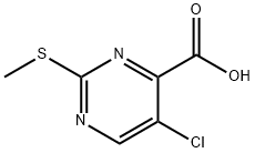 5-クロロ-2-(メチルチオ)ピリミジン-4-カルボン酸 化学構造式