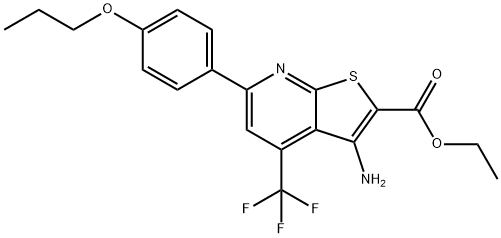 ethyl 3-amino-6-(4-propoxyphenyl)-4-(trifluoromethyl)thieno[2,3-b]pyridine-2-carboxylate Structure