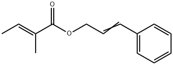 (E)-2-メチル-2-ブテン酸3-フェニル-2-プロペニル 化学構造式