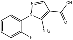 5-アミノ-1-(2-フルオロフェニル)-1H-ピラゾール-4-カルボン酸 化学構造式