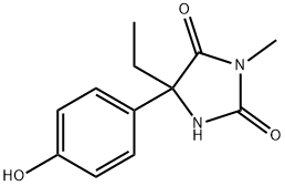 3-メチル-5-エチル-5-(4-ヒドロキシフェニル)イミダゾリジン-2,4-ジオン 化学構造式