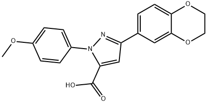 3-(2,3-DIHYDROBENZO[B][1,4]DIOXIN-7-YL)-1-(4-METHOXYPHENYL)-1H-PYRAZOLE-5-CARBOXYLIC ACID Structure
