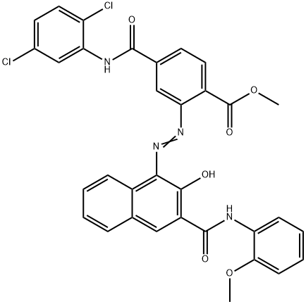 4-[[(2,5-ジクロロフェニル)アミノ]カルボニル]-2-[[2-ヒドロキシ-3-[[(2-メトキシフェニル)アミノ]カルボニル]-1-ナフチル]アゾ]安息香酸メチル 化学構造式