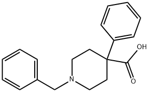 4-フェニル-1-フェニルメチル-4-ピペリジンカルボン酸 化学構造式