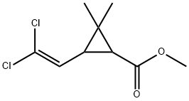3-(2,2-二氯乙烯基)-2,2-二甲基环丙基羧酸甲基酯, 61898-95-1, 结构式