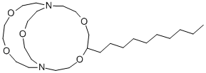 5-デシル-4,7,13,16,21-ペンタオキサ-1,10-ジアザビシクロ[8.8.5]トリコサン 化学構造式