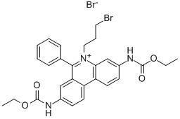3,8-BIS-ETHOXYCARBONYLAMINO-5-(3-BROMO-PROPYL)-6-PHENYL-PHENANTHRIDINIUM BROMIDE, 62113-49-9, 结构式
