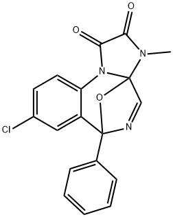 8-Chloro-3a, 6-epoxy-1,2,3a, 6-tetrahydro-3-methyl-6-phenyl-3H-imidazo [1, 2-a][1,4]benzodiazepine-1,2-dione Structure