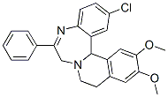 7,9,10,14b-Tetrahydro-2-chloro-12,13-dimethoxy-6-phenylisoquino[2,1-d][1,4]benzodiazepine Structure