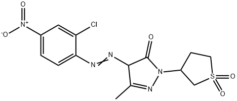 4-[(2-chloro-4-nitrophenyl)azo]-2,4-dihydro-5-methyl-2-(tetrahydro-3-thienyl)-3H-pyrazol-3-one S,S-dioxide Struktur