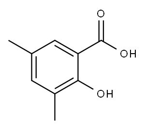 2-ヒドロキシ-3,5-ジメチル安息香酸 化学構造式