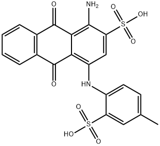 1-Amino-9,10-dihydro-4-[(4-methyl-2-sulfophenyl)amino]-9,10-dioxo-2-anthracenesulfonic acid Struktur