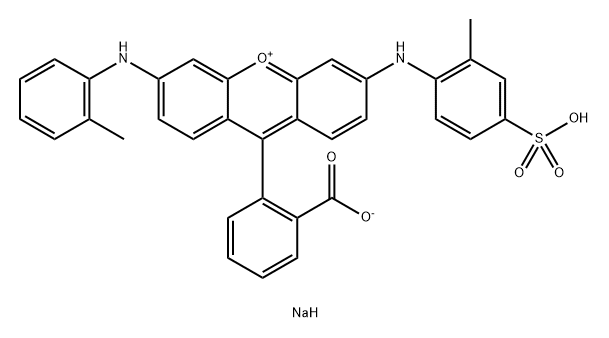 9-(2-羧基苯基)-3-[(2-甲基苯基)氨基]-6-[(2-甲基-4-磺苯基)氨基]呫吨鎓单钠内盐 结构式