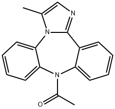 9-アセチル-3-メチル-9H-ジベンゾ[b,f]イミダゾ[1,2-d][1,4]ジアゼピン 化学構造式
