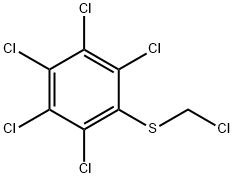 1-[(クロロメチル)チオ]-2,3,4,5,6-ペンタクロロベンゼン 化学構造式