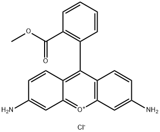 3,6-ジアミノ-9-[2-(メトキシカルボニル)フェニル]キサンチリウム·クロリド 化学構造式
