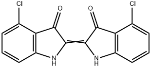 4,4'-ジクロロ-Δ2,2'(3H,3'H)-ビ[1H-インドール]-3,3'-ジオン 化学構造式