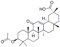 3β-アセトキシ-11-オキソオレアナ-12-エン-30-酸 化学構造式