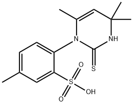 2-(1,2,3,4-テトラヒドロ-4,4,6-トリメチル-2-チオキソピリミジン-1-イル)-5-メチルベンゼンスルホン酸 化学構造式