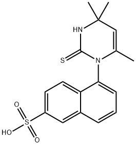 5-(1,2,3,4-テトラヒドロ-4,4,6-トリメチル-2-チオキソピリミジン-1-イル)-2-ナフタレンスルホン酸 化学構造式