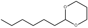2-ヘキシル-1,3-ジオキサン 化学構造式