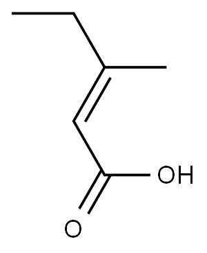 (E)-3-methylpent-2-enoic acid 结构式