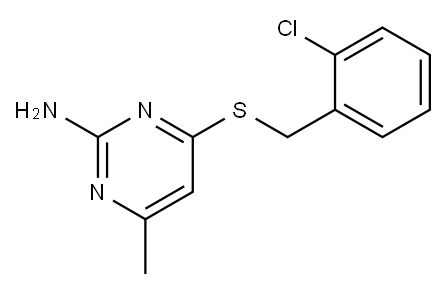 4-[(2-chlorophenyl)methylsulfanyl]-6-methyl-pyrimidin-2-amine 结构式