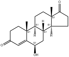 6-ヒドロキシアンドロスタ-4-エン-3,17-ジオン 化学構造式