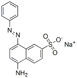 5-アミノ-8-(フェニルアゾ)-2-ナフタレンスルホン酸ナトリウム 化学構造式