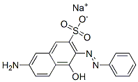 7-アミノ-4-ヒドロキシ-3-(フェニルアゾ)-2-ナフタレンスルホン酸ナトリウム 化学構造式