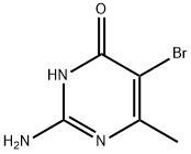2-アミノ-5-ブロモ-6-メチルピリミジン-4(1H)-オン 化学構造式