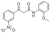 N-(2-メトキシフェニル)-3-ニトロ-β-オキソベンゼンプロパンアミド 化学構造式