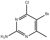 5-ブロモ-4-クロロ-6-メチルピリミジン-2-アミン 化学構造式