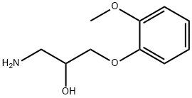 1-アミノ-3-(2-メトキシフェノキシ)プロパン-2-オール 化学構造式
