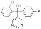 α-(2-クロロフェニル)-α-(4-フルオロフェニル)-5-ピリミジンメタノール 化学構造式
