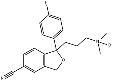 1-(4-フルオロフェニル)-1-[3-(ジメチルオキシドアミノ)プロピル]-1,3-ジヒドロイソベンゾフラン-5-カルボニトリル 化学構造式