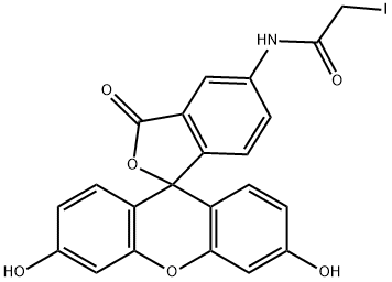 5-(ヨードアセトアミド)フルオレセイン 化学構造式