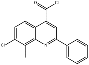 7-クロロ-8-メチル-2-フェニルキノリン-4-カルボニルクロリド 化学構造式
