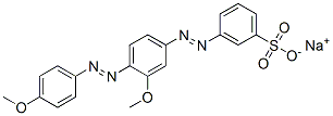 3-[[3-甲氧基-4-[(4-甲氧苯基)偶氮]苯基]偶氮]-苯磺酸钠盐, 63405-85-6, 结构式
