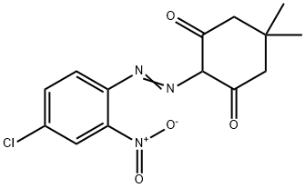 2-[(4-氯代-2-硝基苯基)偶氮]-5,5-二甲基-1,3-环己二酮, 63467-06-1, 结构式
