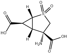 (1R,4S,5S,6S)-4-氨基-2-硫杂双环[3.1.0]己烷-4,6-二甲酸 2,2-二氧化物 结构式
