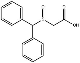 (ベンズヒドリルスルフィニル)酢酸 化学構造式